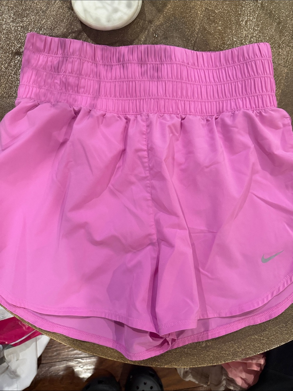 Nike Women’s Barbie Pink Elastic-Waist Athletic Shorts